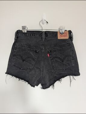Levi's 501 Women's High-Rise Black Denim Cutoff Shorts